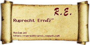 Ruprecht Ernő névjegykártya